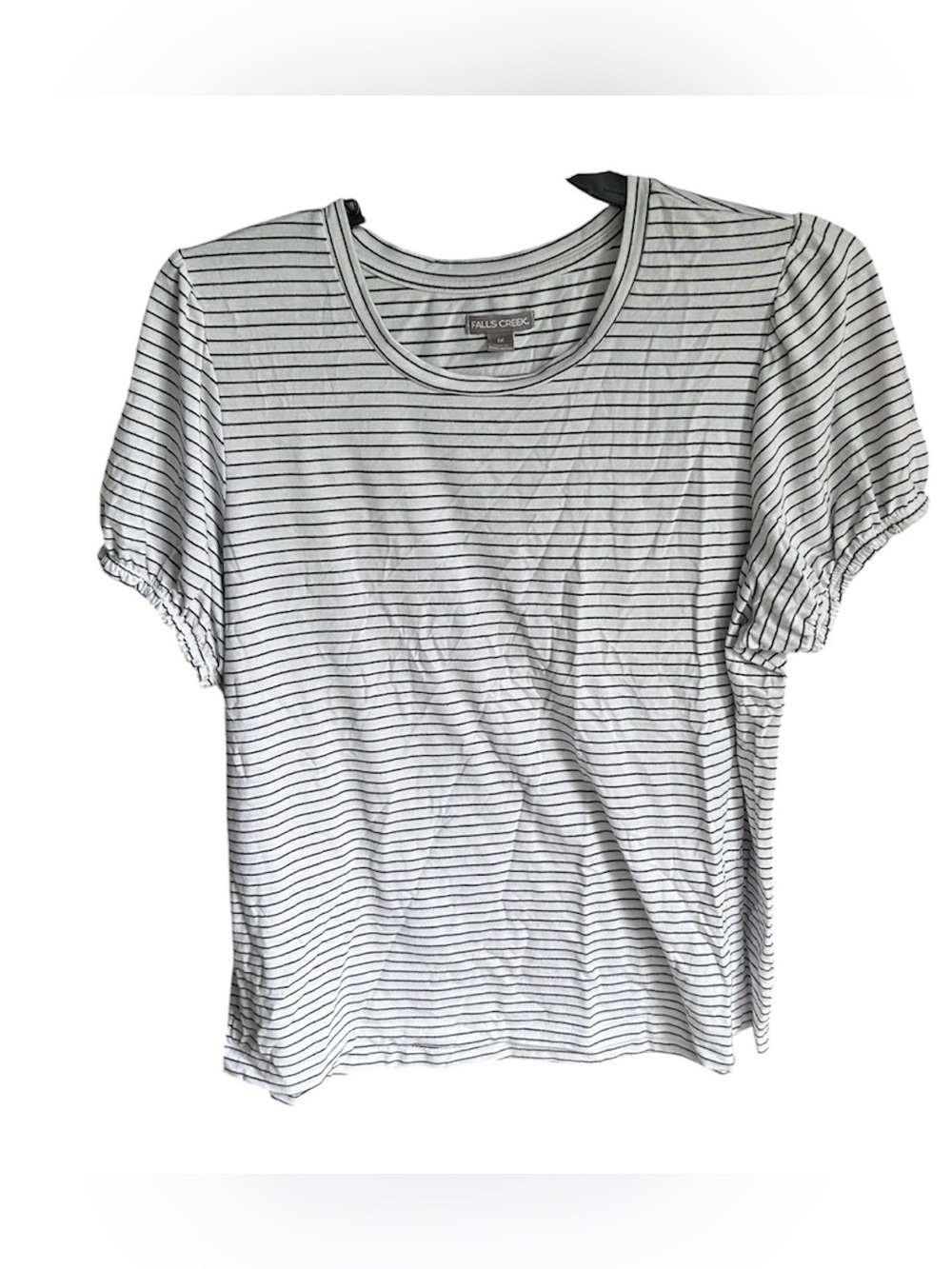 Falls Creek Women’s Striped Puff Sleeve Plus Size Top